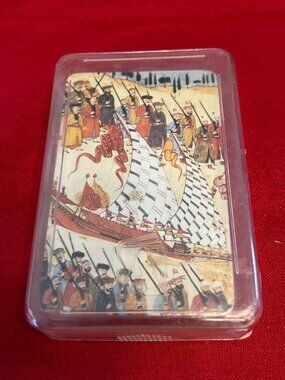 Vintage Sealed Turkey Playing Cards In Plastic Case Historical Artwork Collectib